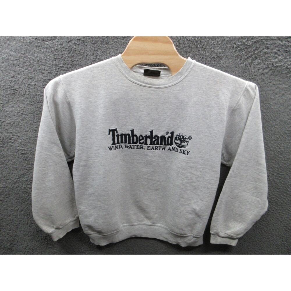 Vintage 90s TIMBERLAND Wind Water Earth Sky Embroidered Medium Crewneckc DF